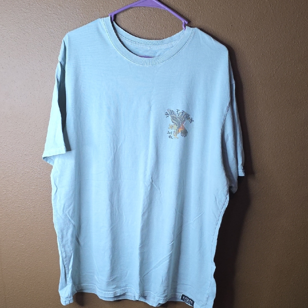 Casual Sky Blue Tee with Graphic